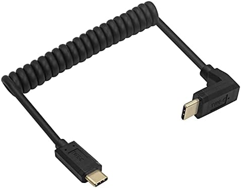 Qaoquda Premium Coiled USB 3.1 Type C Cable – 4 FT Stretchable USB-C Male to Female Spring Cable for 10 Gbps Fast Data Transfer and 3 A Rapid Charging – Ideal for Laptops, Smartphones, and Tablets – Tangle-Free Design for Enhanced Durability and Ergonomic Workspace Management