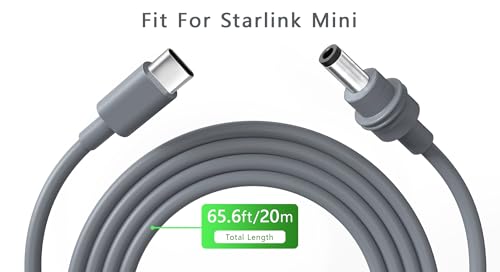 Starlink Mini USB C to DC Power Cable – 16.4 FT Outdoor Charging Solution for 100 W+ Power Banks and PD Chargers – Durable High-Speed Connectivity for Optimal Internet Access Anywhere – Perfect for Home and Adventure Use