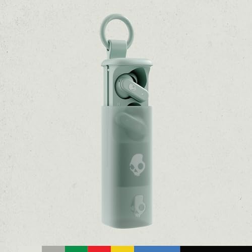 Skullcandy Dime Evo Wireless Earbuds – Premium Bluetooth Headphones with 36-Hour Battery, Noise Isolation for Superior Sound Quality, Hands-Free Microphone & Compact Clip Case – Ideal for i Phone & Android Users – Bone Color