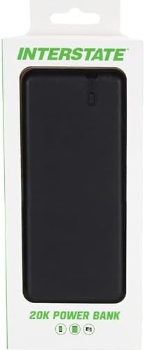 Interstate Batteries 10 K Portable Power Bank – 10,000 m Ah High-Speed Charger for Cell Phones & Electronics, Travel-Ready Dual USB Output, LED Battery Indicator, Compact Emergency Power Solution, Enhanced Compatibility for On-the-Go Charging