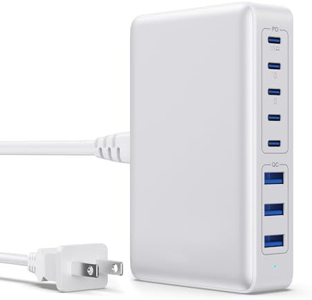 Power Up in Style: 300 W Ga N IV 8-Port USB-C Charging Hub – Fast PD 100 W Charger for Mac Book, i Phone 16/15/14, and Galaxy Devices – Ultimate Compact Charging Solution for Home and Travel Efficiency – Multi-Device Compatibility with Rapid Charging Capability – Engineered for Professionals and Tech Enthusiasts – Stay Powered Anywhere with This Versatile Charging Station