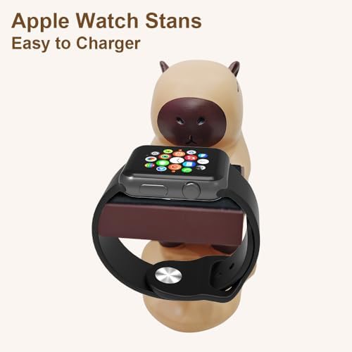 Charming Capybara Apple Watch Charging Dock – Stylish Nightstand Station Compatible with All Models Including Ultra2/10/9/8/SE2/6/5/4/3/2/1 – Enhance Charging Speed and Time Access with a Unique Decor Element