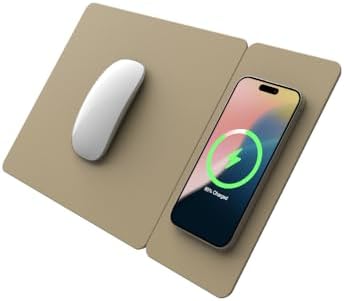 Enhance Your Workspace Efficiency with the POUT H3 Split Wireless Charging Mouse Pad – Fast Qi Charger for Seamless Device Power, Magnetic Alignment for Precision Use, Premium Anti-Slip Surface in Elegant Midnight Blue – Perfect for Smartphones and Earbuds – Elevate Your Productivity with Style and Functionality