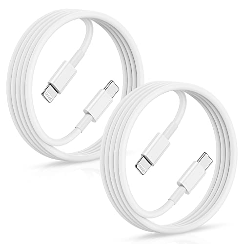 Dual Pack 10 ft USB C to Lightning Charger Cables – Apple MFi Certified for i Phone 14, 13, 12, 11 Pro/Max/Mini & SE – Fast Charging & Data Transfer with Durable Reinforced Design – Perfect for Home, Office & On-the-Go Use