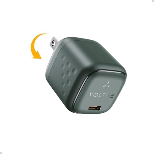 VOLTME 30 W Ga N USB-C Fast Charger – Ultra-Slim, Travel-Friendly Wall Adapter for i Phone 15/14/13/12/11 Pro Max & Galaxy S24/S23/S22/S21 – Compact Power Solution for i Pad Pro & Pixel Devices with Foldable Design for On-the-Go Charging Efficiency