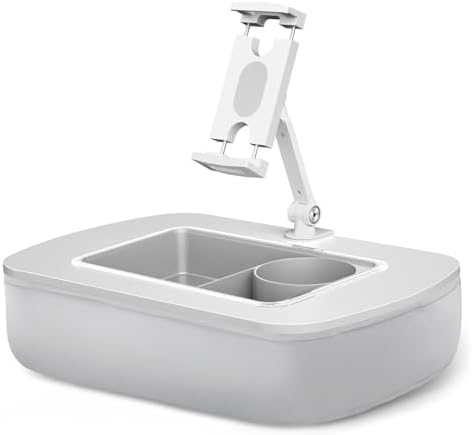 Ultimate Comfort Lap Beanbag Tablet Pillow Stand with Integrated Snack Bowl – Adjustable 360° Rotating i Pad Holder for 4.7″-13″ Devices – Perfect for Hands-Free Reading and Relaxation on Bed, Couch, or Recliner in Stylish Gray – Enhance Your Leisure Experience Today!