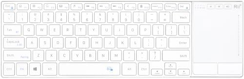 Transform Your Workspace with the Rii Ultra-Slim Wireless Bluetooth Keyboard – Multi-Device Rechargeable Stainless Steel Design with Multi-Touch Touchpad for Seamless PC, Mac, and Laptop Connectivity – Ergonomic, Durable, and Stylish for Effortless Typing and Navigation