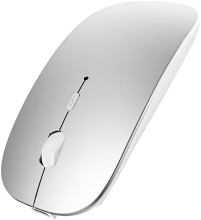 Sleek Rechargeable Bluetooth Mouse – Ultra-Quiet Wireless Mice for Laptops, Mac Books, i Pads, and Android PCs – Ergonomic Design for Comfort and Versatility – Compatible with Windows and Linux – Perfect for Work and Study
