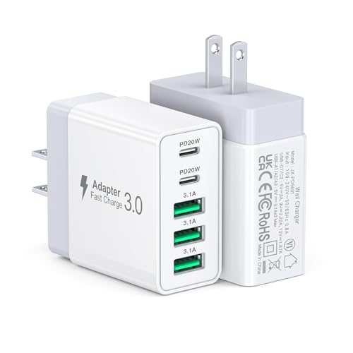 Powerful Dual-Pack 50 W USB-C Fast Charging Wall Adapter – Multiport Power Hub with PD & QC 3.0 for Rapid Device Charging – Ideal Universal Charger for i Phone 16/15/14/13/12 Pro Max, i Pad, Samsung & More – Perfect for Home, Office, and Travel Efficiency
