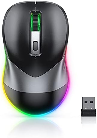 PEIOUS Rechargeable Wireless Jiggler Mouse – Effortless Laptop Companion with Undetectable Movement & On/Off Control for Continuous Workflow – Sleek Black & Grey Design for Enhanced Productivity