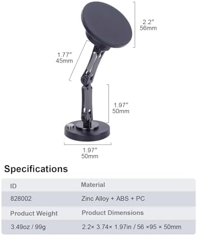 Transform Your Driving Dynamics with the Ultimate Magnetic Phone Mount: Engineered for Dual Arms Stability & 360° Viewing Flexibility – Universal Adhesive Base for Versatile Car Dashboard, Desktop, or Wall Use – Perfectly Compatible with i Phone 16/15 & All Smartphone Models – Enhance Convenience & Prioritize Safety on the Road
