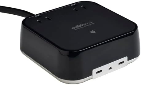 Cubie Via Wireless Charging Station – Multifunctional Tabletop Power Strip with Fast Charge Outlets and USB Ports for Home and Office – Secure Surge Protection and Sleek Design for Modern Convenience