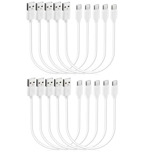 Short 1ft USB C Cable 20-Pack Bulk, USB A to Type C Fast Charging Cord Multipack, Black – Enhanced Compatibility and Speed