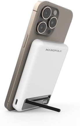 High-Capacity 10000 m Ah Magnetic Power Bank with Mag-Safe Technology – Wireless Portable Charger for i Phone 12/13/14/15/16 Pro & Max | Fast 22.5 W PD Charging, USB-C Connectivity, and Built-in Foldable Stand for Ultimate Convenience – Ideal for On-the-Go Power Solutions