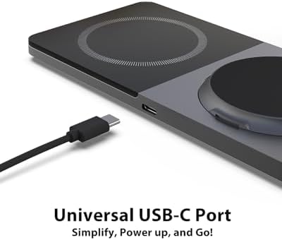 Innovative 2-in-1 Wireless Charging Station for i Phone & Air Pods – Foldable Mag Safe Charger Stand for i Phone 12-16 & Air Pods, Portable Design, Enhanced Magnetic Alignment for Fast Charging, Sleek & Space-Saving Solution for Home & Office Use