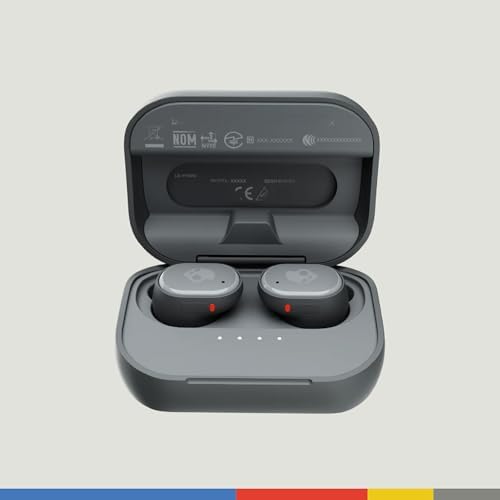Skullcandy Grind Fuel Wireless Earbuds – Bluetooth Headphones with 40-Hour Battery Life, Noise-Isolating Comfort, and Wireless Charging Case – Customizable Audio via Skull-i Q App – True Black/Orange – Perfect for Music Lovers on the Go