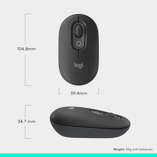 Logitech POP Wireless Mouse in Heartbreaker Rose – Customizable Emojis, Silent Click Technology, Precision Scrolling & Multi-Device Compatibility for Effortless Navigation and Personal Expression