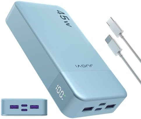 High-Capacity 20000 m Ah Portable Power Bank with 45 W Fast Charging – Dual USB-C & USB-A Ports, LED Display for i Phone 15/14/13, Mac Book, Galaxy, i Pad, and More – Reliable Travel Battery Pack with PD3.0 & QC4.0 Tech