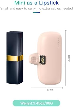 Kuulaa 5000 m Ah USB-C Power Bank with Built-in Plug – PD20 W Fast Charging Battery Pack for i Phone 15/16, Samsung S22/S23 & Android Devices – Compact Design with LCD Display for On-the-Go Convenience and Enhanced Compatibility