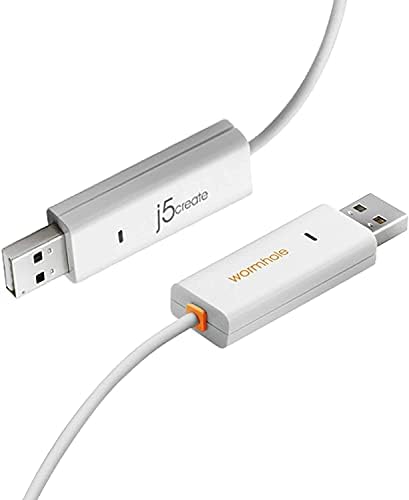 j5 create Wormhole Switch USB Cable for Effortless Keyboard and Mouse Sharing Between Mac and Windows – High-Speed Data Transfer, Plug-and-Play Convenience, and Enhanced Portability for Streamlined Workflow (JUC400)