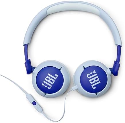 JBL Junior 320 On-Ear Kids Headphones – Safe Sound Technology with Built-in Mic & Customizable Stickers for Fun Personalization, Perfect for Music, Movies, and Learning