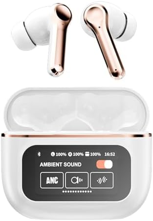 Touch Screen ANC Wireless Earbuds – Next-Gen Bluetooth 5.4 In-Ear Headphones with Premium Noise Cancellation for i Phone & Android – Superior Sound Quality, Comfortable Fit, Perfect for All-Day Listening