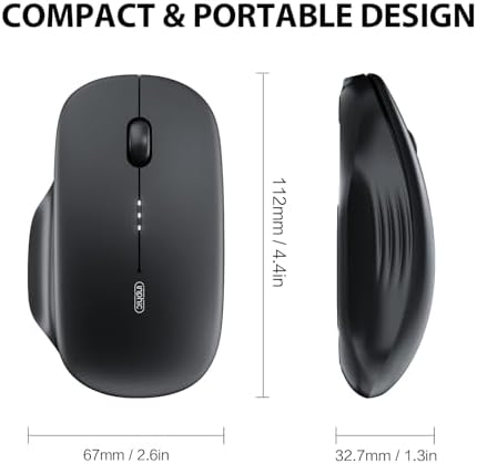 Elevate Your Productivity with the INPHIC M1 II Tri-Mode Wireless Mouse – Lightweight 80 g Bluetooth 5.0/4.0 & USB Connectivity, Ergonomic Design, Visible Battery Indicator & Type-C Charging for Windows, Mac, Tablets & Laptops – Sleek Black Finish for Ultimate Versatility