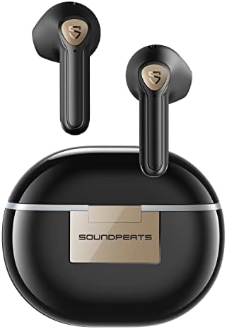 Experience Next-Level Sound with Sound PEATS Air3 Deluxe HS True Wireless Earbuds – Advanced Bluetooth 5.3 Technology, 14.2 mm High-Resolution Drivers, and 4 Microphone Noise Cancellation for Superior Call Clarity – IPX4 Waterproof Design for Active Lifestyles – Enjoy Up to 20 Hours of Uninterrupted Playback – The Ultimate Choice for Music Enthusiasts and Fitness Buffs
