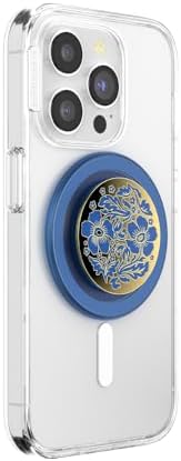 Magnetic Pop Grip for Mag Safe – Elegant Enamel Rose Noir | Multifunctional Phone Stand with Secure Grip & Customizable Swappable Top | Effortless Hands-Free Viewing Kickstand | Wireless Charging Compatible Accessory for Enhanced Smartphone Usability