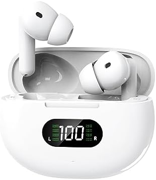 Premium Bluetooth Earbuds with 45-Hour Playtime – Waterproof, Noise Cancelling Wireless Earphones Featuring LED Battery Indicator and Low Latency Fast Charging for Ultimate Audio Performance and Versatile Device Connectivity