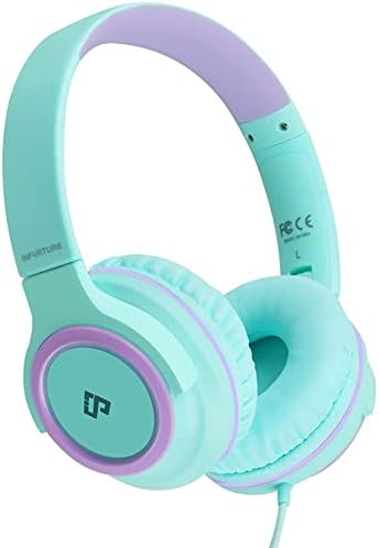 Safe & Stylish INFURTURE Kids Wired Headphones with Microphone – 94 d B Volume Limiting for Hearing Protection – Lightweight On-Ear Design Perfect for School, Travel & Home – Compatible with Tablets, Smartphones, PCs, and Kindles – Ideal Audio Experience for Boys and Girls