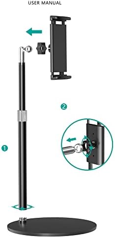 Premium Adjustable Metal Desk Stand for Tablets and Phones – Ergonomic Universal Holder for 4.6 to 13.5 Inch Devices – Boost Productivity and Comfort with Stylish Black Finish – Ideal for Home and Office Environments