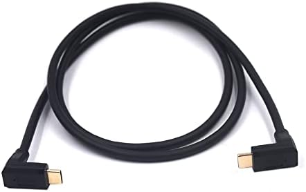 2 Feet 10 Gbps USB 3.1 Type C Cable – Versatile Male to Male Design with Angled Connectors for 4 K@60 Hz Monitors, Fast Data Transfer & Charging Capability, Durable High-Speed AV Connection for Home Office & Entertainment Setup