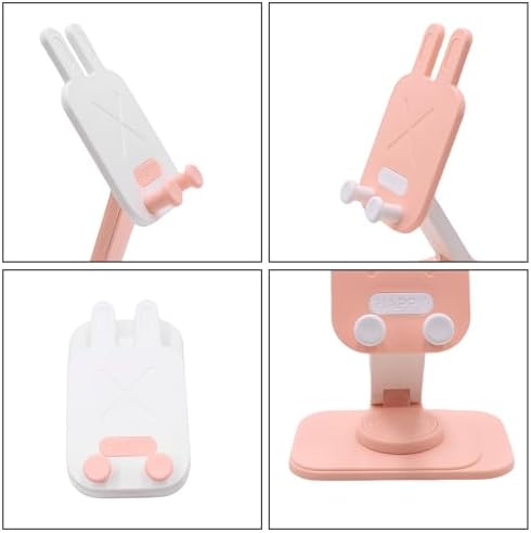 Cute Rabbit 2-Pack Foldable Phone Stand Holder: 360-Degree Adjustable Desk Accessory for All Smartphones – Stylish Functionality and Enhanced Compatibility for Everyday Use