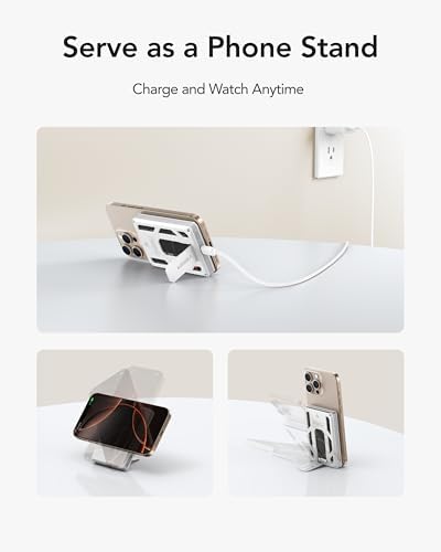 VEGER 5000 m Ah Magnetic Wireless Power Bank – 6-in-1 Multi-Functional Portable Charger with Fast Charging for i Phone 16/15/14/13/12 Series – Sleek Design, Built-in Card Slots, GPS Tracking & Multi-Angle Stand – Ideal for Travel, Work & Daily Use – Durable & Airline Safe Power Solution