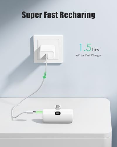 Ultra-Compact 5000 m Ah Mini Power Bank – 20 W Fast Charging Portable Charger for i Phone & Android – Lightweight Travel Essential with PD Compatibility & Smart Protection – Perfect for Short Trips, Camping, and Everyday Use