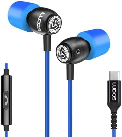 LUDOS Clamor Wired Earbuds – Premium Noise-Isolating In-Ear Headphones with Memory Foam Tips, Built-in Microphone, 5-Year Warranty – Perfect for i Phone and Samsung Users, Ideal for Students and Small Ears in Stylish Pink – Ultimate Sound Quality and Comfort for Everyday Use