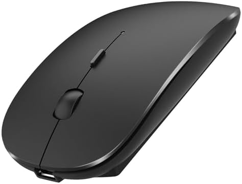 Sleek Bluetooth Wireless Mouse for Mac, Windows & i Pad – Ergonomic Design, High-Precision Navigation, Rechargeable & Dual-Mode Compatibility (Gray & Black) – Elevate Your Productivity with Clutter-Free Connectivity