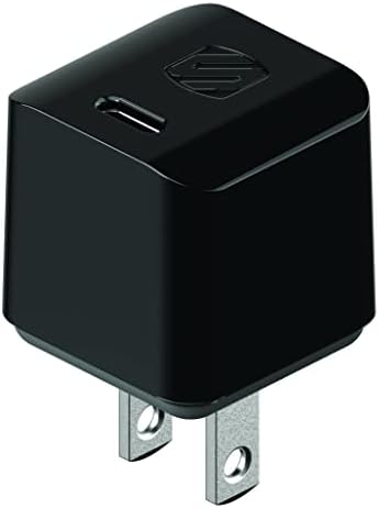 Scosche HPDC20-SP 20 W USB-C Fast Charger Mini Cube Wall Adapter – Ultra-Portable Power Delivery 3.0 for Swift Device Charging, 4 X Faster Charge Speed, Sleek Black Design for Enhanced Compatibility and Efficiency