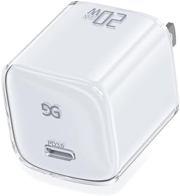 GUSGU A20 20 W Ga N USB-C Charger Block – Ultra-Compact Fast Charging Adapter for i Phone 16/15/14/13, Galaxy S24/S23, Pixel 8/8 Pro – Perfect Travel Companion with Enhanced Safety & Sleek White Design for Home, Office, and On-the-Go Power Solutions