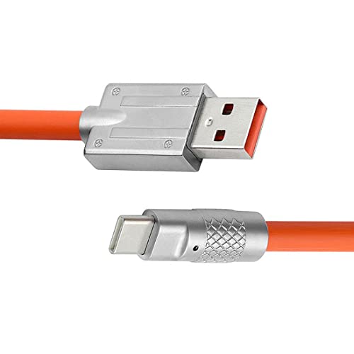 Ultra Soft 120 W USB to USB C Cable for Fast Charging & Data Transfer – 2 M Length with Built-in Charging Indicator for Optimal Connectivity and Durability