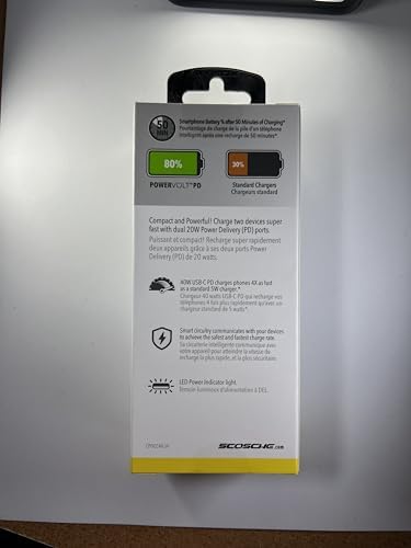 Scosche M Power Volt 40 W Dual Port USB-C Car Charger – Fast Charging Adapter for i Phone, Galaxy & All USB-C Devices, Flush Cigarette Lighter Design, Sleek & Compact Automotive Power Solution for On-the-Go Convenience