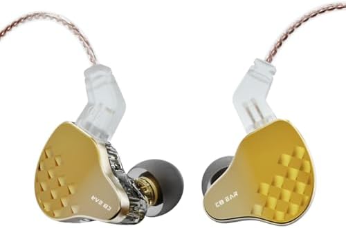 KBEAR Robin Hybrid In-Ear Monitors – Premium Wired Earbuds Featuring 1 Dynamic & 4 Balanced Armature Drivers for Exceptional Sound Fidelity | Noise-Isolating Design for Uninterrupted Music Enjoyment | Ergonomically Crafted for Long-lasting Comfort with Elegant Gold Finish | Ideal for Audiophiles, Musicians, and Everyday Listeners | Versatile Compatibility for Effortless Connection Across Devices