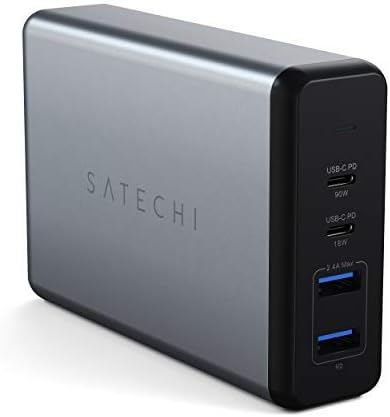 Satechi 108 W Pro USB-C PD Desktop Charger – Fast Multi-Device Charging Hub with Dual USB-C and USB-A Ports for Mac Book Pro, Air, i Pad Pro, and i Phone 16 Series – Sleek Design, Enhanced Safety Features, Ultimate Power Solution for Professionals and Students