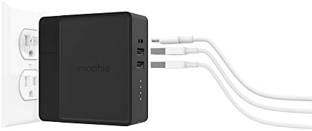 Mophie Powerstation Hub: Ultimate Portable Battery Charger with Foldable AC Prongs, Fast USB-C PD, and Wireless Qi Charging for Smartphones & Tablets – Sleek Black Design for On-the-Go Power Solutions