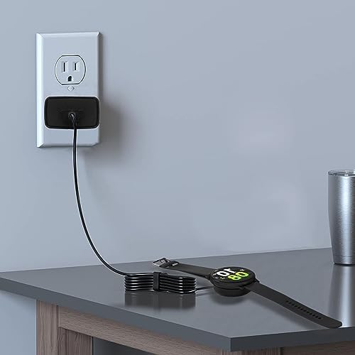 Magnetic Fast Charging Adapter for Samsung Galaxy Watches – 3.3 FT Cable for Galaxy Watch 6/7/Ultra, Classic & Active Models – Reliable, Portable Charger with Enhanced Compatibility & Secure Attachment for Effortless Power Management
