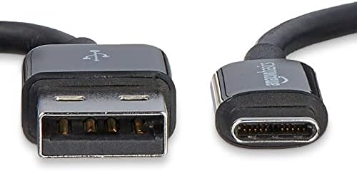 Elevate Your Charging Game: Amazon Basics 5-Pack 3-Foot USB-C to USB-A 2.0 Fast Charger Cables, 480 Mbps Data Transfer, USB-IF Certified for Ultimate Device Compatibility – Ideal for i Phones, i Pads, Samsung Galaxies & Laptops – Sleek Black Design for Professional Use