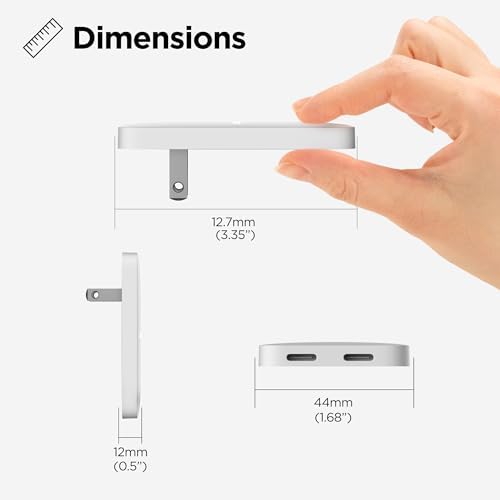 Ultra-Slim Galvanox Dual USB-C Fast Charging Wall Charger – 20 W Type C Power Adapter for i Phone 13, 14, 15, 16 Pro Max & Samsung Galaxy – Dual Port Design for Efficient Simultaneous Charging with Enhanced Safety Features