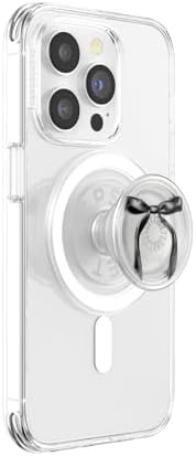 Elevate Your Smartphone Experience with the Mag Safe Compatible Pop Sockets Grip – Stylish Enamel Silver Heart Design, Magnetic Phone Stand & Secure Grip for i Phone, Ideal for Hands-Free Viewing & Effortless Wireless Charging, Customizable Swappable Top for Personal Flair