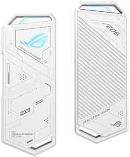ASUS ROG Strix Arion White M.2 NVMe SSD Enclosure – Ultra-Fast USB 3.2 Gen 2 Type-C (10 Gbps) with Dual Cable Options & Thermal Pads for Optimal Cooling – Effortless Installation for PCIe 2280/2260/2242/2230 M Key/B+M Key SSDs – Perfect for Gamers and Professionals Needing Speed and Portability